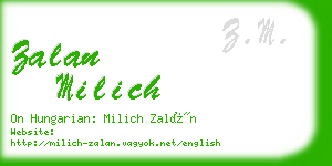 zalan milich business card